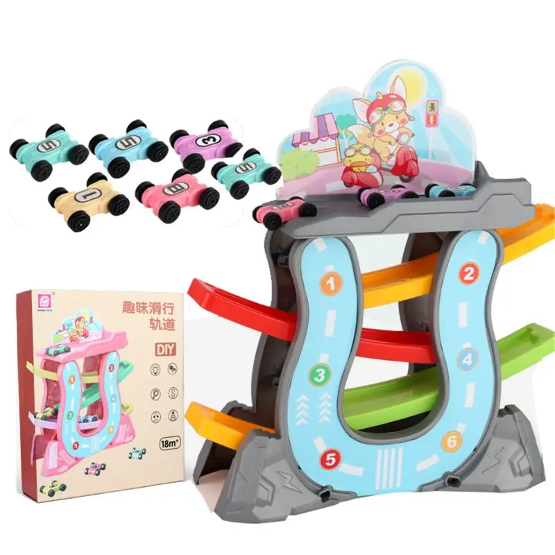 D (AS SHOWN) Игрушки для малышей 1/2 лет, подарки для мальчиков и девочек, гоночный трек, автомобиль, рампа, гонщик - Цвет: D (AS SHOWN)