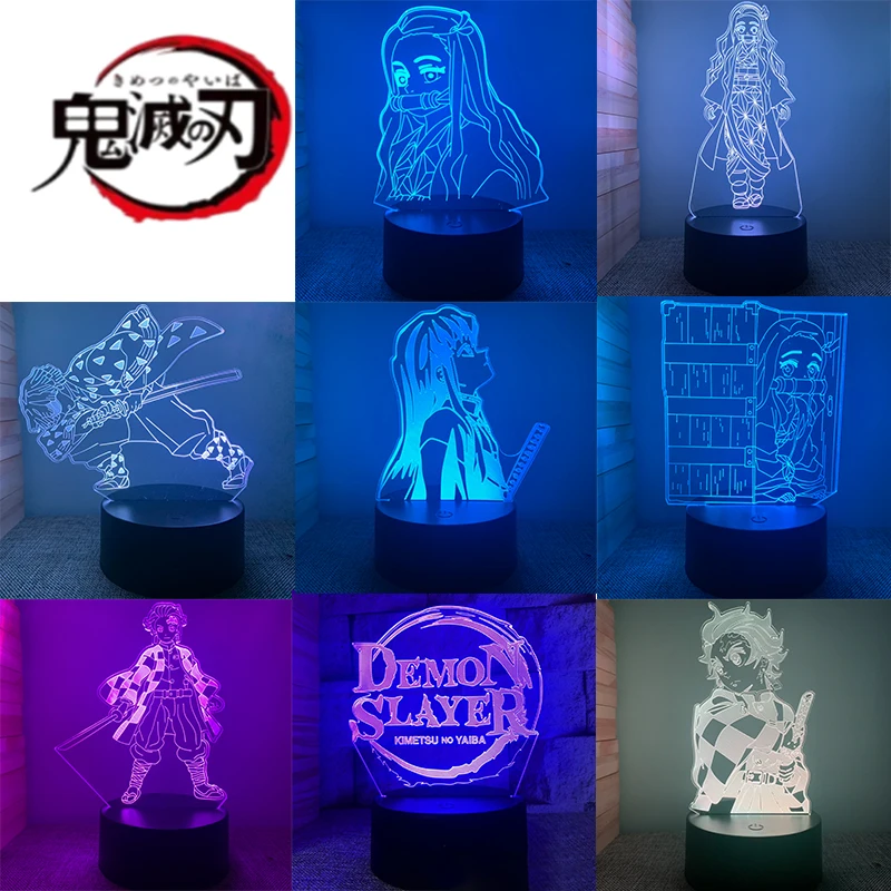 

Demon Slayer Usb 3D Night Light Bedside Lamp Desktop Decoration Kamado Tanjirou Kamado Nezuko Agatsuma Zenitsu Color Change Gift