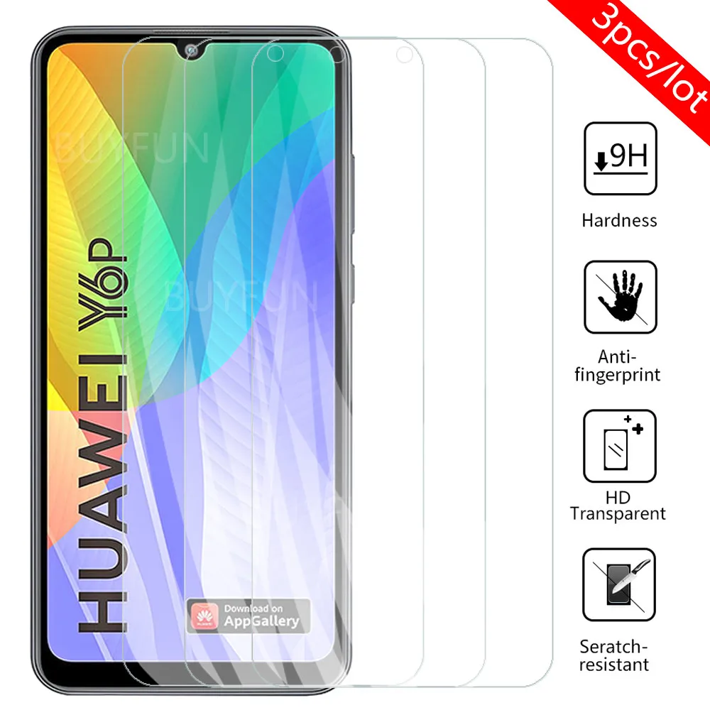 Закаленное стекло с полным покрытием для Huawei Y6p MED LX9N 3 шт. Защита экрана huawei Y5p Y6P y6p