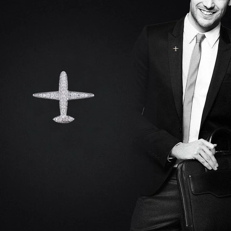 Новая высококачественная циркониевая брошь в форме самолета модные заколки