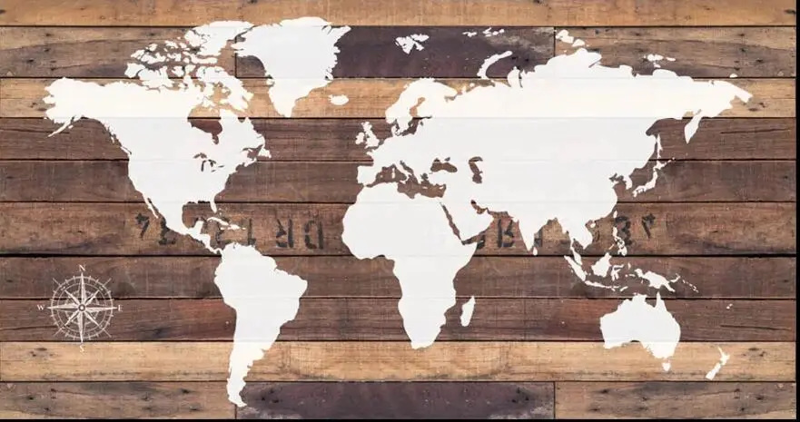 Custom wallpaper vintage wood grain world map background wall living room bedroom TV mural 3d restaurant | Обустройство дома