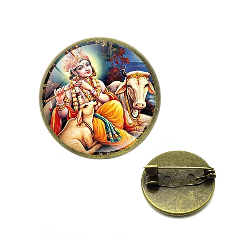 Индийская религия Броши Бог брама Шива ювелирные изделия Вишну стекло булавка с