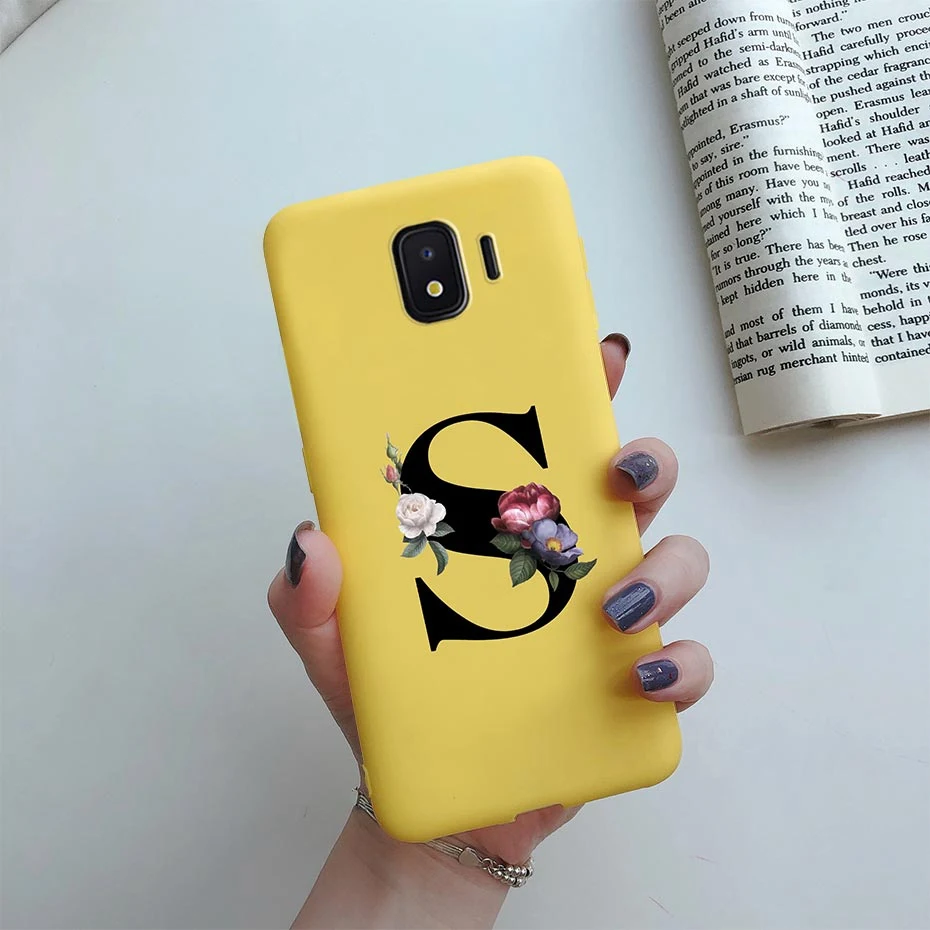 Чехол для телефона Samsung Galaxy J2 Core силиконовый мягкий чехол с буквами монограммами