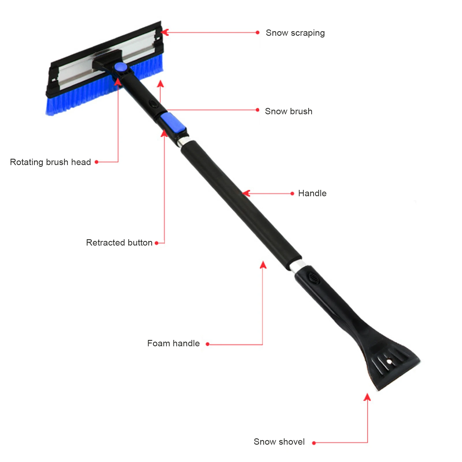 Car Telescopic Snow Removal Shovel Ice Scrape Deicing/snow Removal/defrosting Multifunctional Brush | Автомобили и мотоциклы