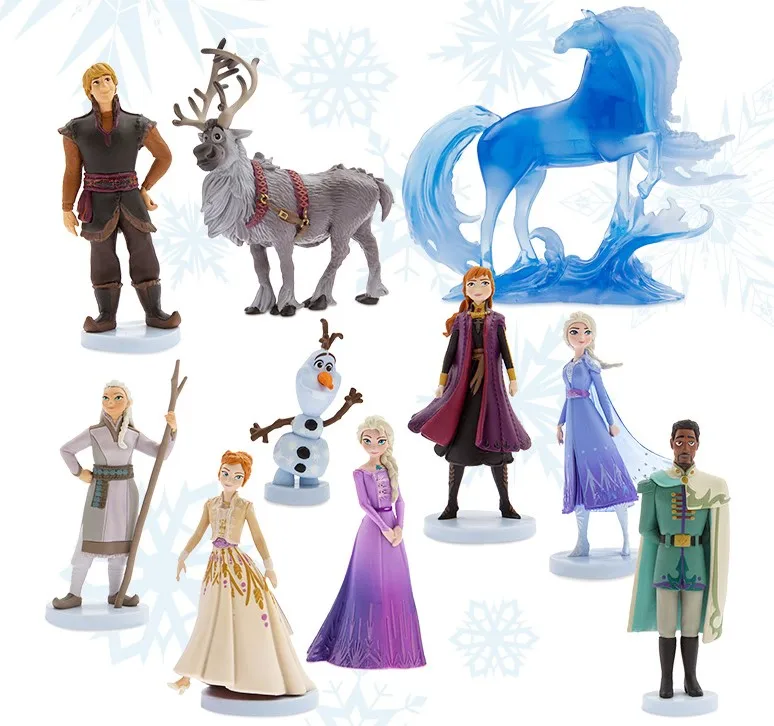 10pcs/set Frozen 2 Elsa Anna Princess Olaf Kristoff Sven Set PVC Action Figure Model Toy