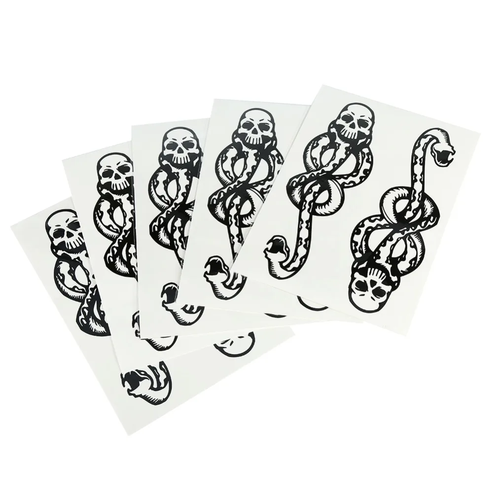 

5Pcs/Set 2Types Women Men Temporary Fake Full Arm Neck Body Art Tattoo Transfer Sticker Decal Temporary Tattoos Stencil Stickers
