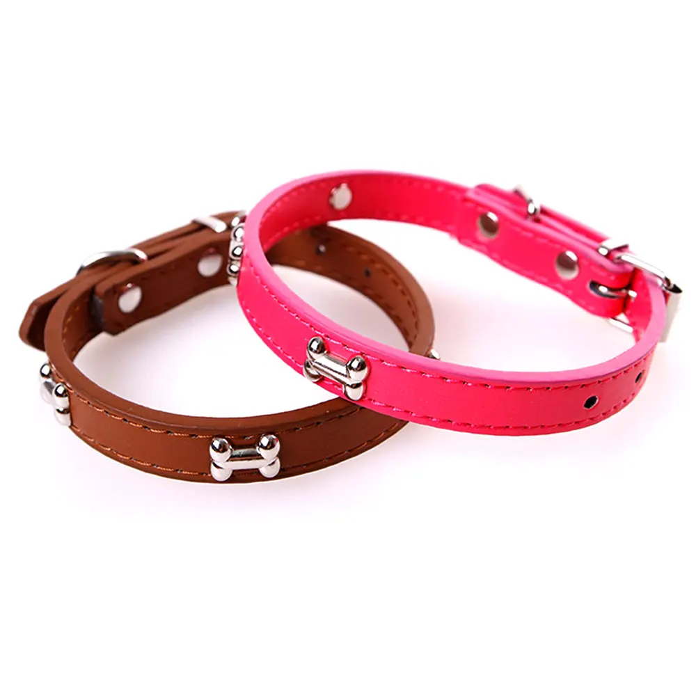 1 шт. товары для собак искусственная кожа кости ошейник питомцев аксессуары