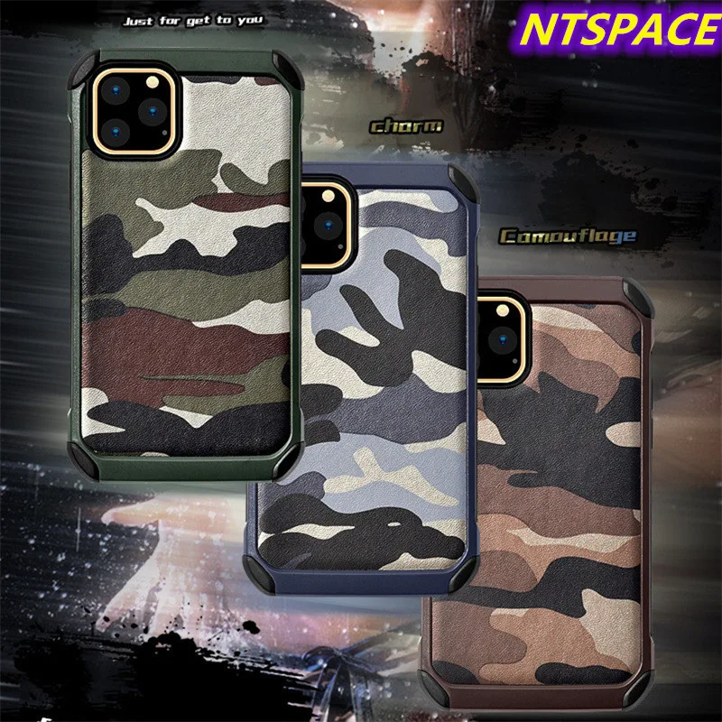 10 шт./лот для iPhone 11 Pro армейский Камуфляжный противоударный чехол бронированный Max