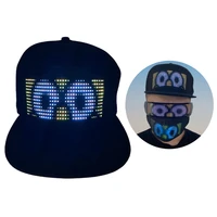 fashion luminous flash led display cap changeable hat for hip hop club