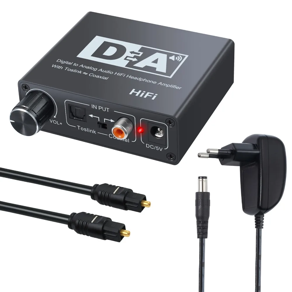 Hi Fi ЦАП Amp преобразователь аудиосигнала из цифрового в аналоговый декодер 3 5 мм AUX