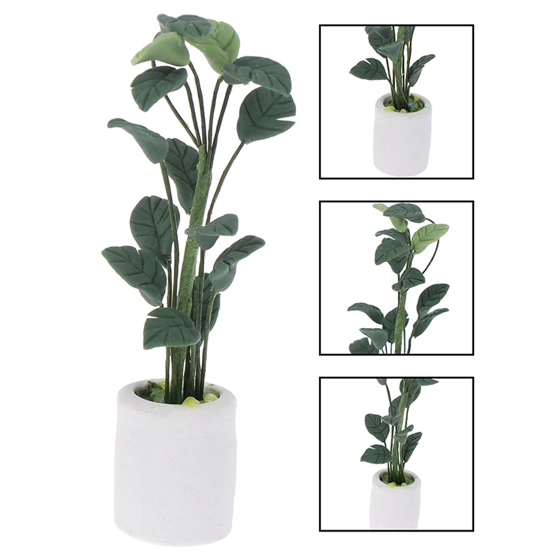 Зеленые Миниатюрные аксессуары 1 шт. мини пластиковое Горшечное дерево имитация