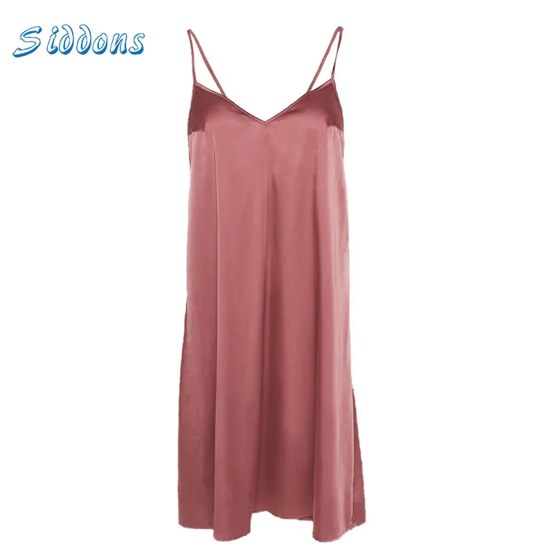 

SIDDONS Women's Sexy Backless Lingerie Ice Silk Satin Nightgown Summer Dress Nightdress Sleepwear Homewear Inside Sexy Dress