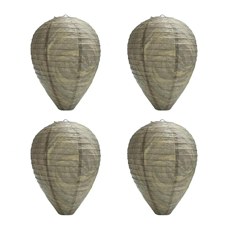 

4 Pack Wasp Nest Decoy Hanging Wasp Deterrent for Wasps Hornets Yellow Jackets