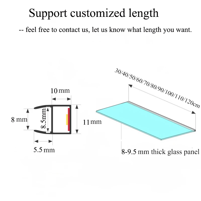 Светодиодный слой для шкафа стеклянная полка алюминиевая лента с зажимом 8-9 5 мм |