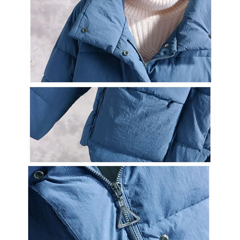 

Loose Plus Size 4XL Winter Jackets Women 2021 Korean Fashion Short Thin Cotton Down Jacket Basic Big Pocket Zipper Warm Coat