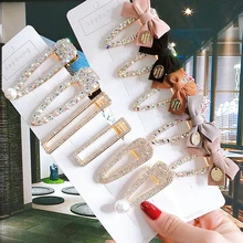 Pinza de pelo grande con lazo de cristal coreano para mujer, joyería de moda, pasadores de diamantes de imitación brillantes, accesorios para el cabello para niña, regalo (1)