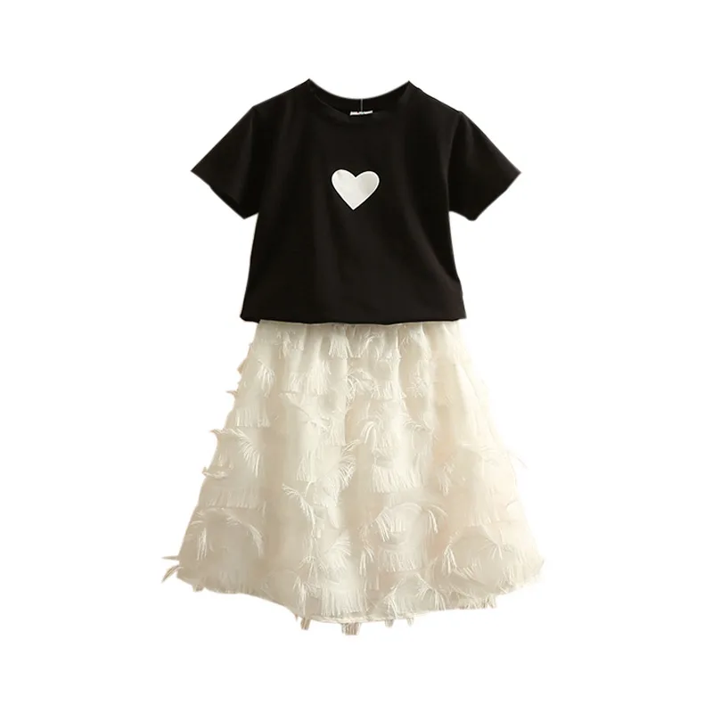 

Baby Love Suit 2021 Summer New Girl Children's Wear Children's Round Neck T-shirt Dress