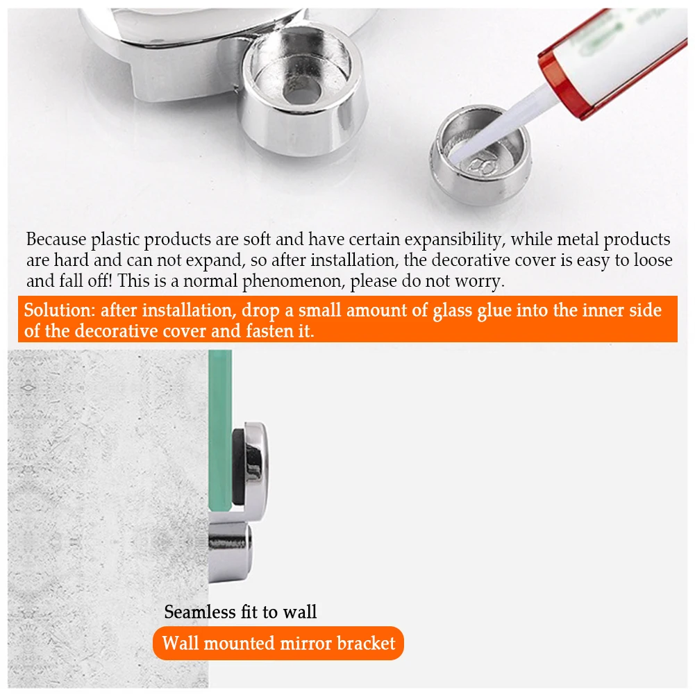 4 шт. стеклянный зажим аксессуары для ванной комнаты зеркала фиксирующие