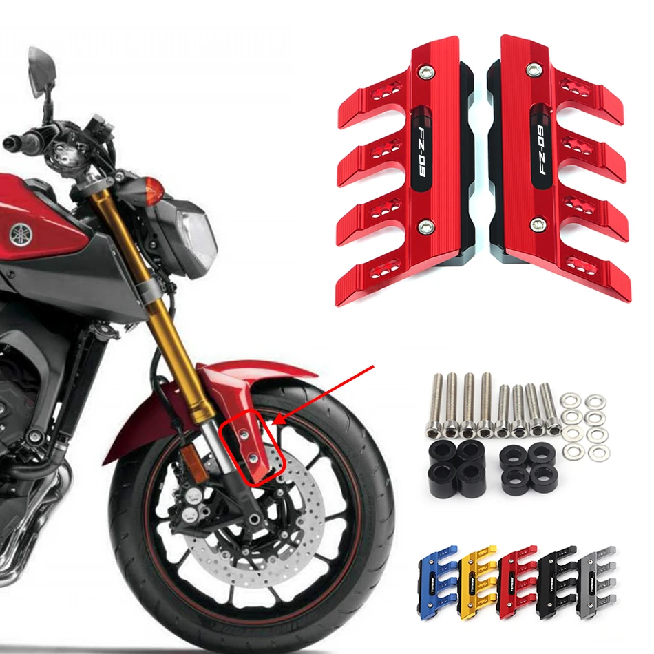 

With Logo For Yamaha FZ-09 Motorcycle Mudguard Front Fork Protector Guard Block Front Fender Anti-fall Slider Accessories