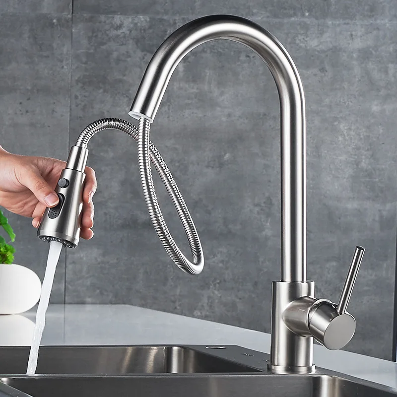 Touch Faucet SDSN Sensor Brushed Kitchen Stainless Steel Pull Out Mixer Tap Smart Control | Обустройство дома