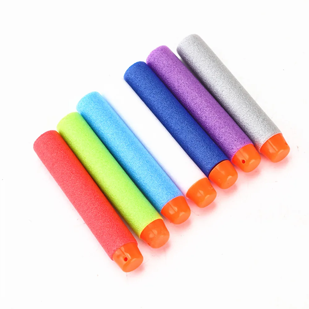 

100 pcs Fluorescence Dart Refills Universal Standard Round Head Hollow Foam Bullets for Nerf Toy Gun 10 Color Free Shipping