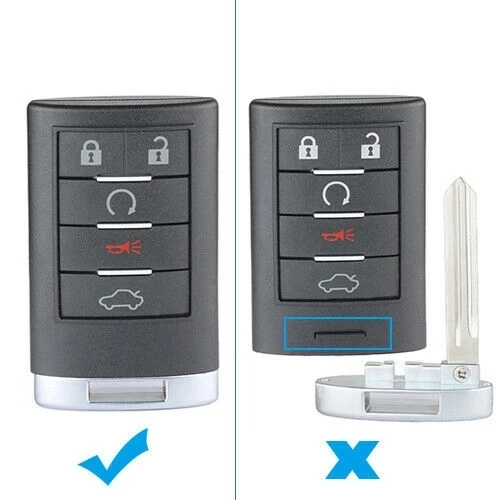 KEYECU 4 5 6 кнопочный ключ для Cadillac Escalade ESV EXT 2007-2014 CTS DTS Keyless Go FCC ID: OUC6000066 дистанционный