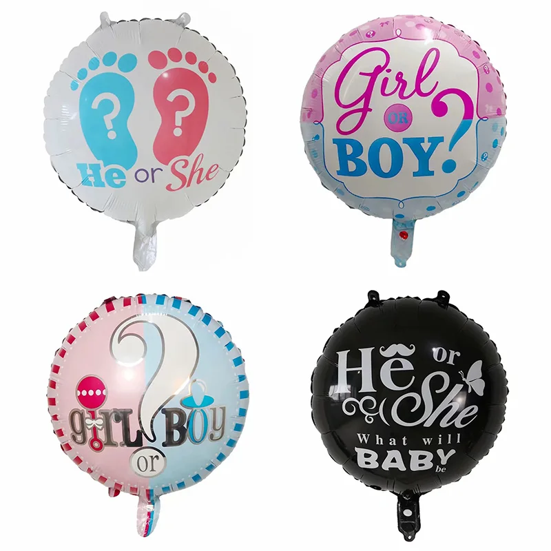 

10pcs 18inch Round Gender Reveal Balloons He Or She Boy Or Girl Foil Balloon Baby Shower Gender Reveal Party Decoration Globos