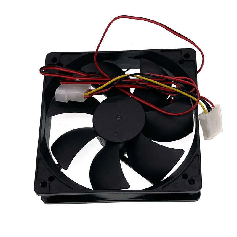 

With Molex 4D Plug 120mm 12cm Case Fan 120X120X25mm 1700RPM 12V Dual Ball Bearing Low Noise Chassis Cooler