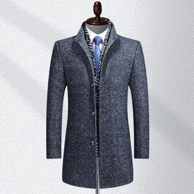 

Winter woolen Overcoat Mens Slim Overcoats Dust Coat Mens Trench wool coats jacket Male Outerwear Greatcoat Tops Men Clothing