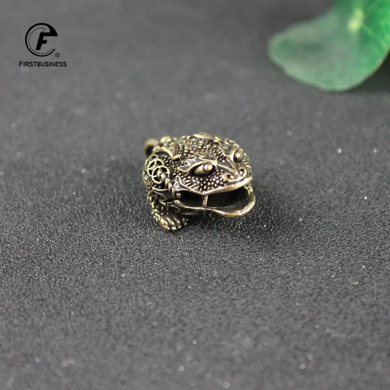 Медь мифический китайский животных лягушка для удачи брелки ключей цепи Кулон