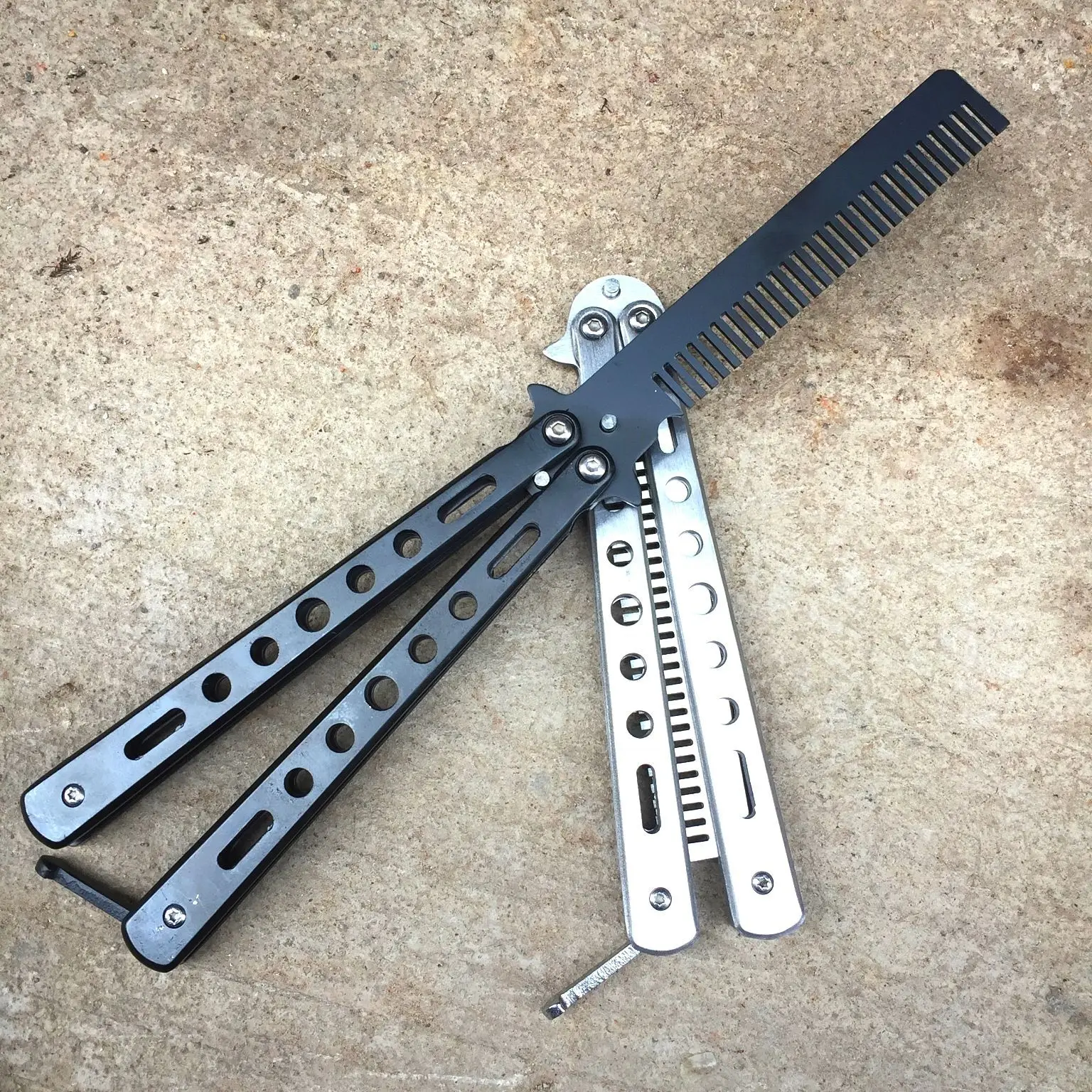 Нож бабочка без ножа тренировочный клинок расческа для тренировок на открытом