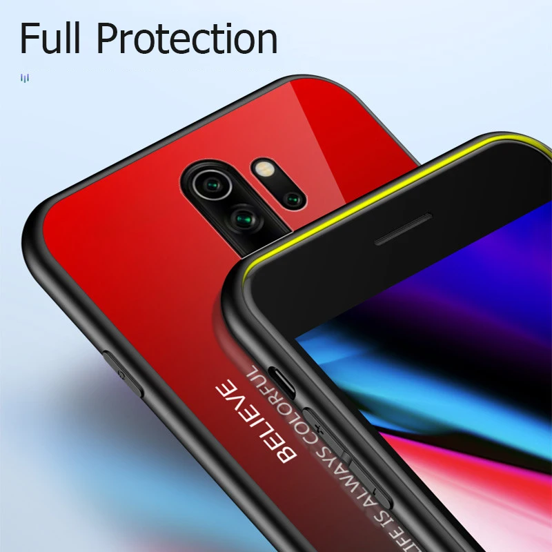 Чехол KEYSION с градиентным закаленным стеклом для Xiaomi Redmi Note 8 Pro 7 6 5 K20 мягкий