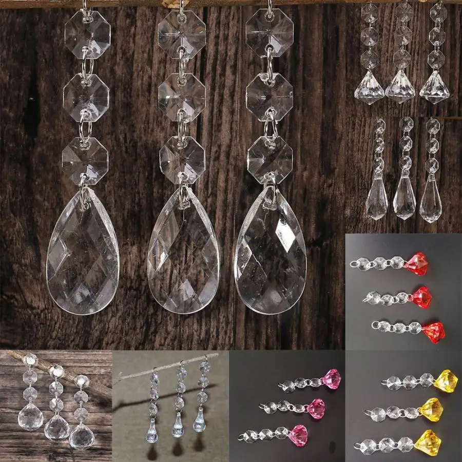 Свадебные украшения 10 шт. Акриловые Хрустальные Бусины подвесной декор гирлянда