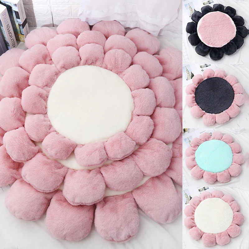 

Flower Pet Cat Mattress Winter Warm Soft Waxy Rabbit Down Nest Kitten Sofa Quilt Pet Sleeping Mat Supplies Cama Gato