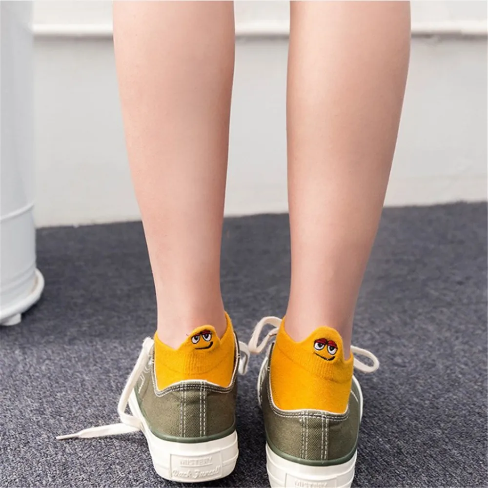 Женские хлопковые носки милые короткие до лодыжки повседневные на каблуке с