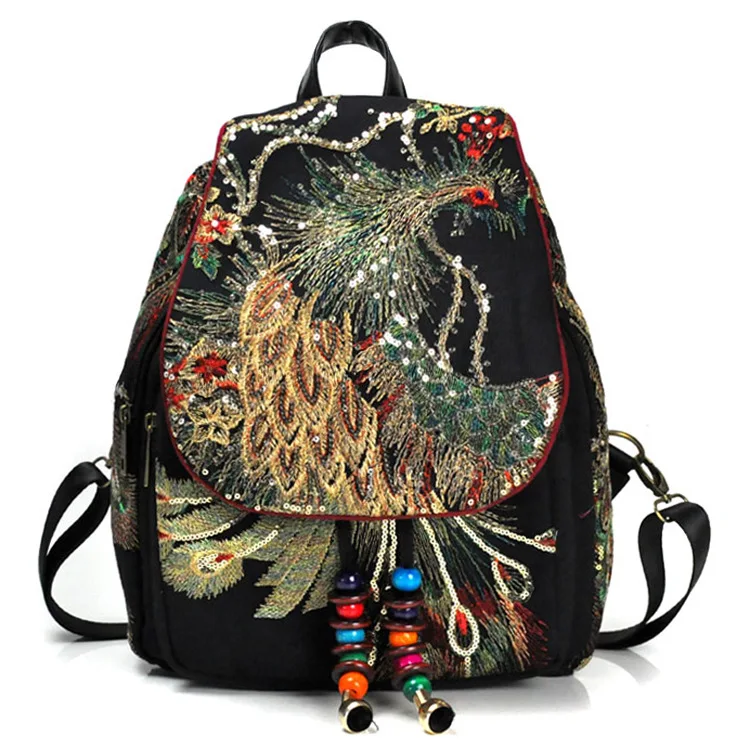 

THREEPEAS Vintage Embroidery Womens Leisure Backpack Feminine Backpacks National Characteristics Travel Bag for women