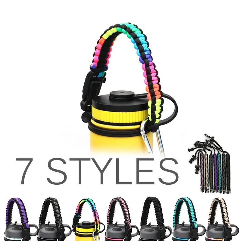 

1pcs Multifunctional Color Portable Rope Outdoor Travel Portable Handheld Wide Mouth Water Bottle Cup Handle Safety Rope