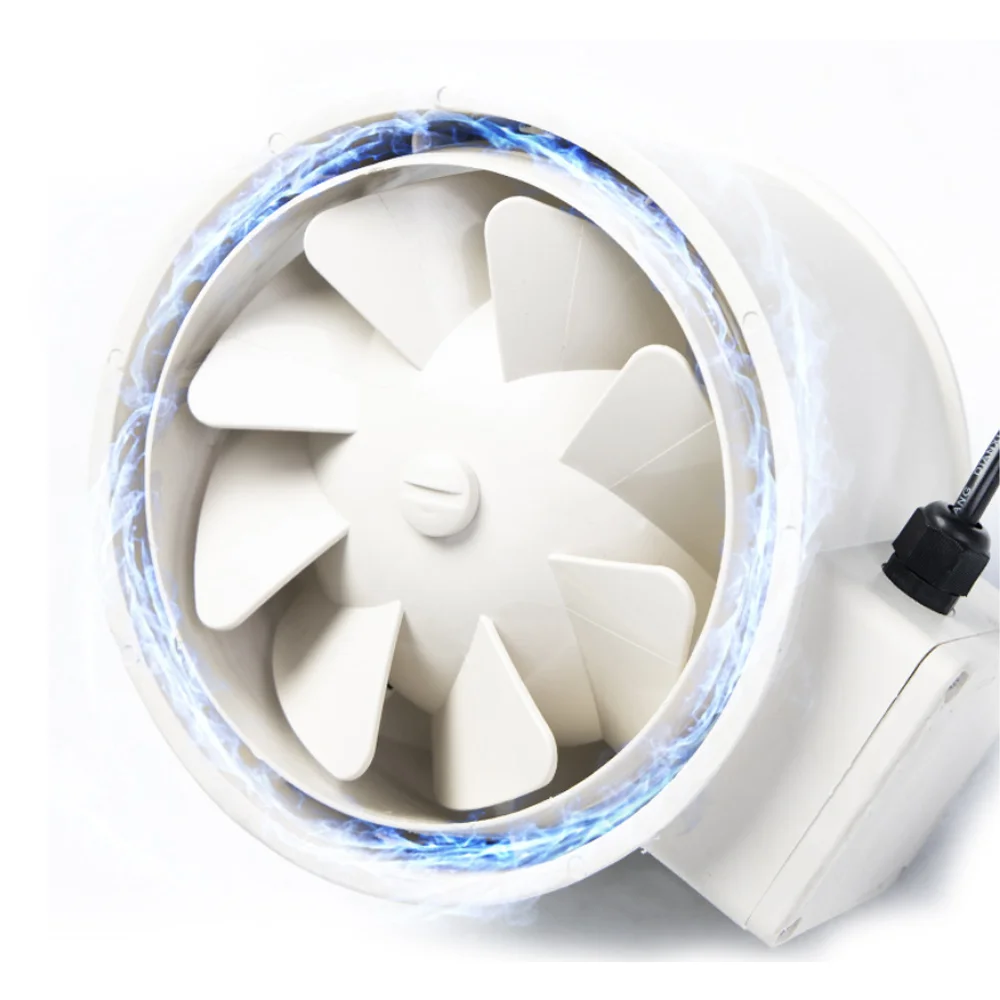 

4''~6''Two Wind Speeds Circular Duct Blower Fan Kitchen Powerful Smoke Exhaust Indoor Silent Ventilator Diagonal Flow Booster