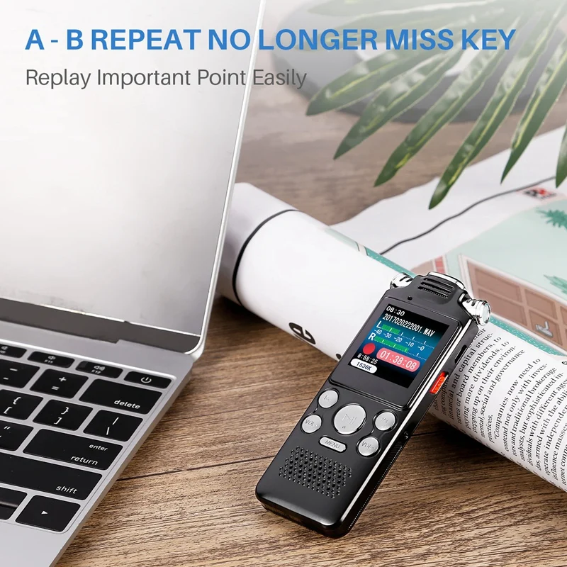 

Digital o Voice Recorder Pen Mini Lossless Color Display Activated Sound Dictaphone MP3 Player Recording Noise Reduction
