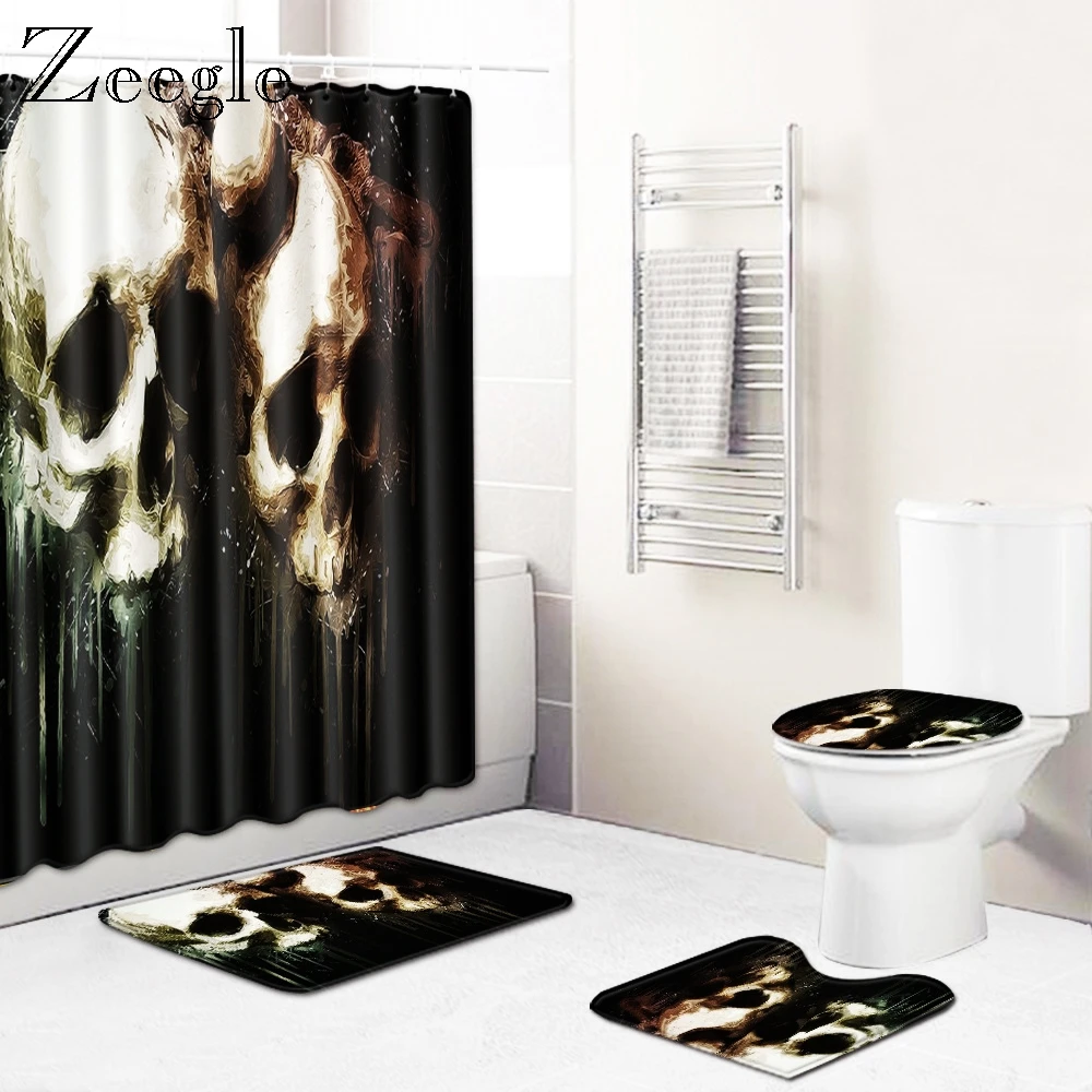Zeegle Хэллоуин коврик для ванной комнаты Набор Творческий ванны коврики туалета