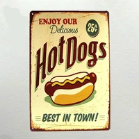 metal sign vintage retro hotdogs the best in town iron poster tin wall metal tin sign plaque metal tin signs vintage