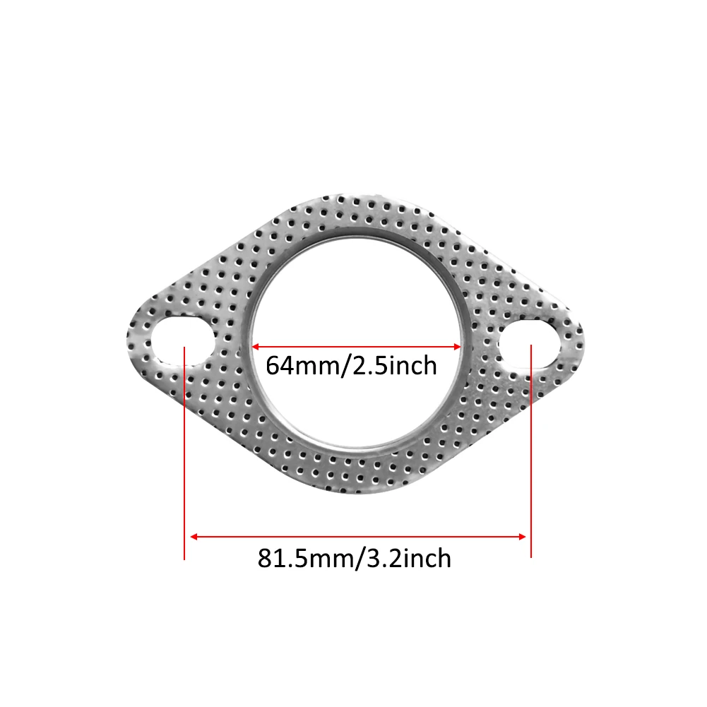 

5Pcs 2.5 Inch Aluminum Exhaust Downstream Manifold Pipe Flange Gasket 2 Bolts