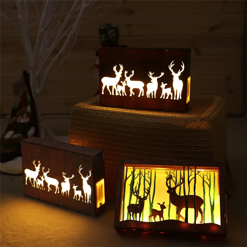 Деревянные рамки для фото 3D Led Настольный ночной декоративный светильник ВКЛ/ВЫКЛ Свет деревянная рамка украшение A1