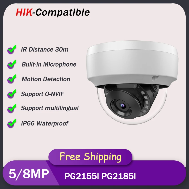 

Водонепроницаемая купольная IP-камера Hikvision, 8 Мп, 5 Мп