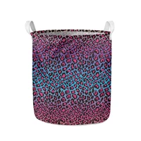 folable laundry baskets colorful leopard pattern large dirty clothes storage bin polyester children toy organizer bag home decor