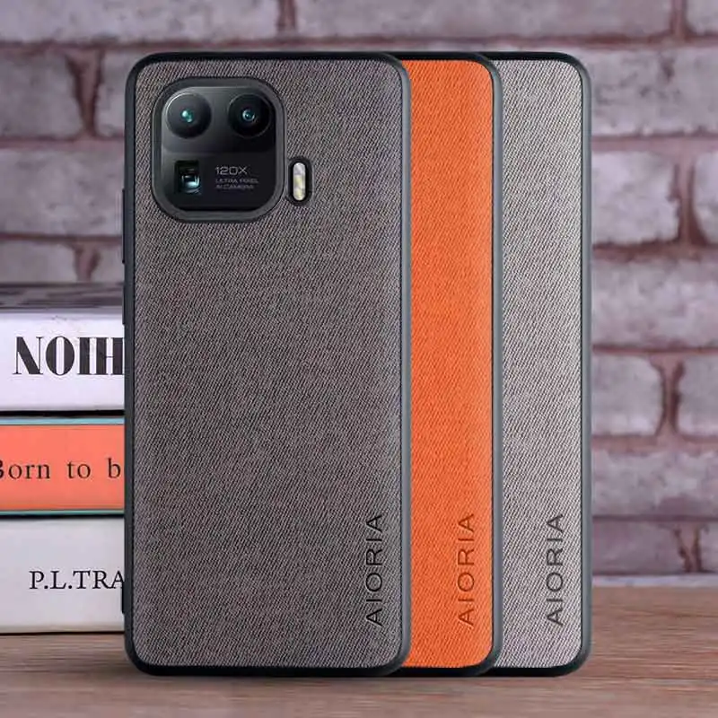 

For Xiaomi Mi 11 Pro 5G Case Cover Luxury Textile Leather Soft TPU Hard Funda Back Cover For Xiaomi Mi 11 Pro Phone Coque