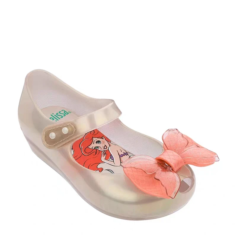 Мини Melissa желе сандалии Русалочка детские 3D бант девушка удобная обувь принцессы дети обувь|Сандалии| |