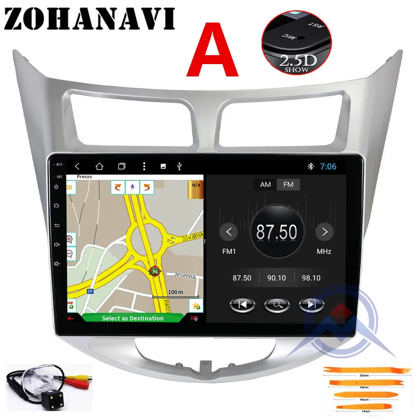 1G 16G Sedan ZOHANAVI 10," Android 9,0 Восьмиядерный автомобильный dvd gps плеер для hyundai Solaris Verna accent автомобильный головной убор радио видео плеер navi - Цвет: 1G 16G Sedan