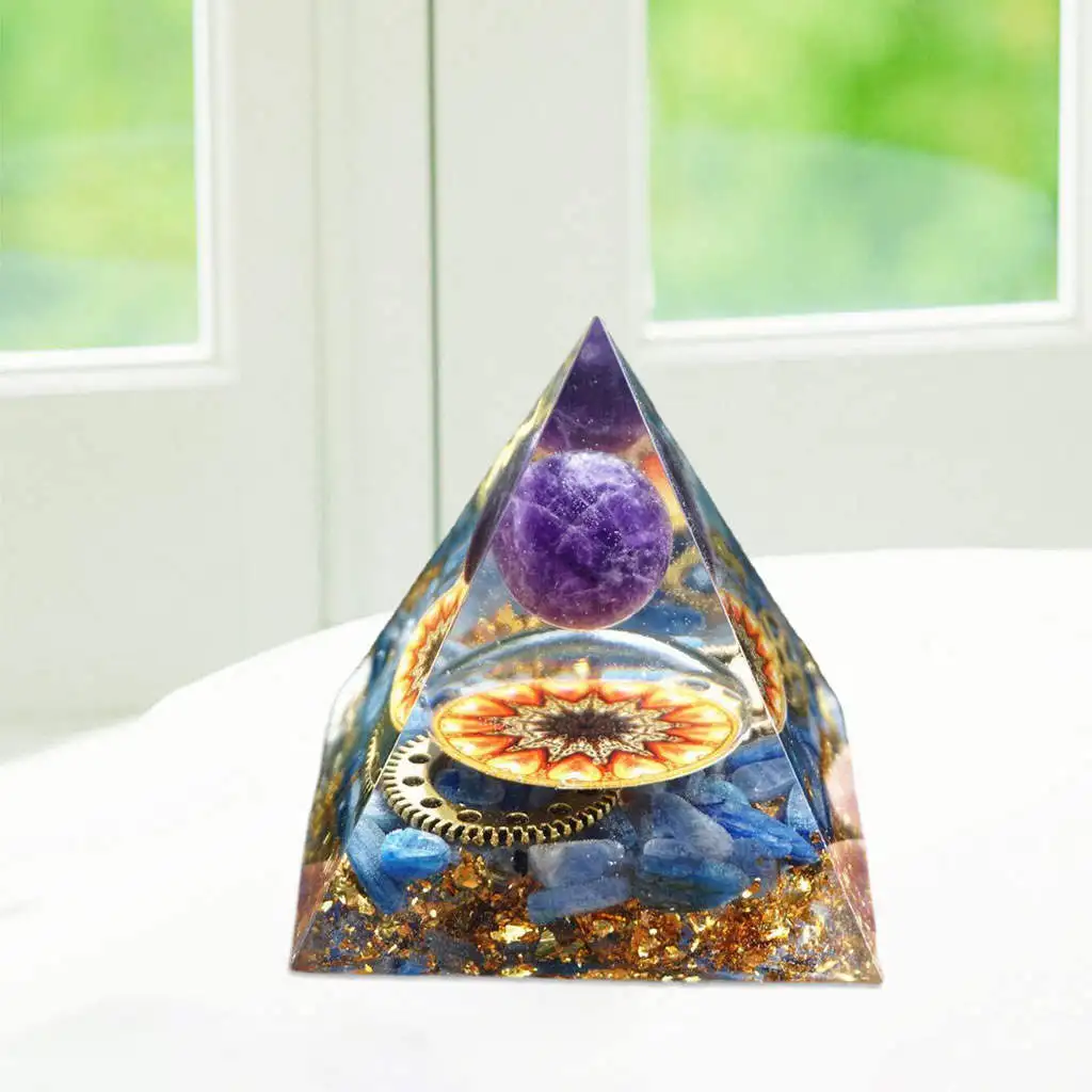 

6cm Energy Pyramid Crystals Positive Energy Handmade Orgone Pyramid Orgone Pyramid for Dining Room Meditation Decor