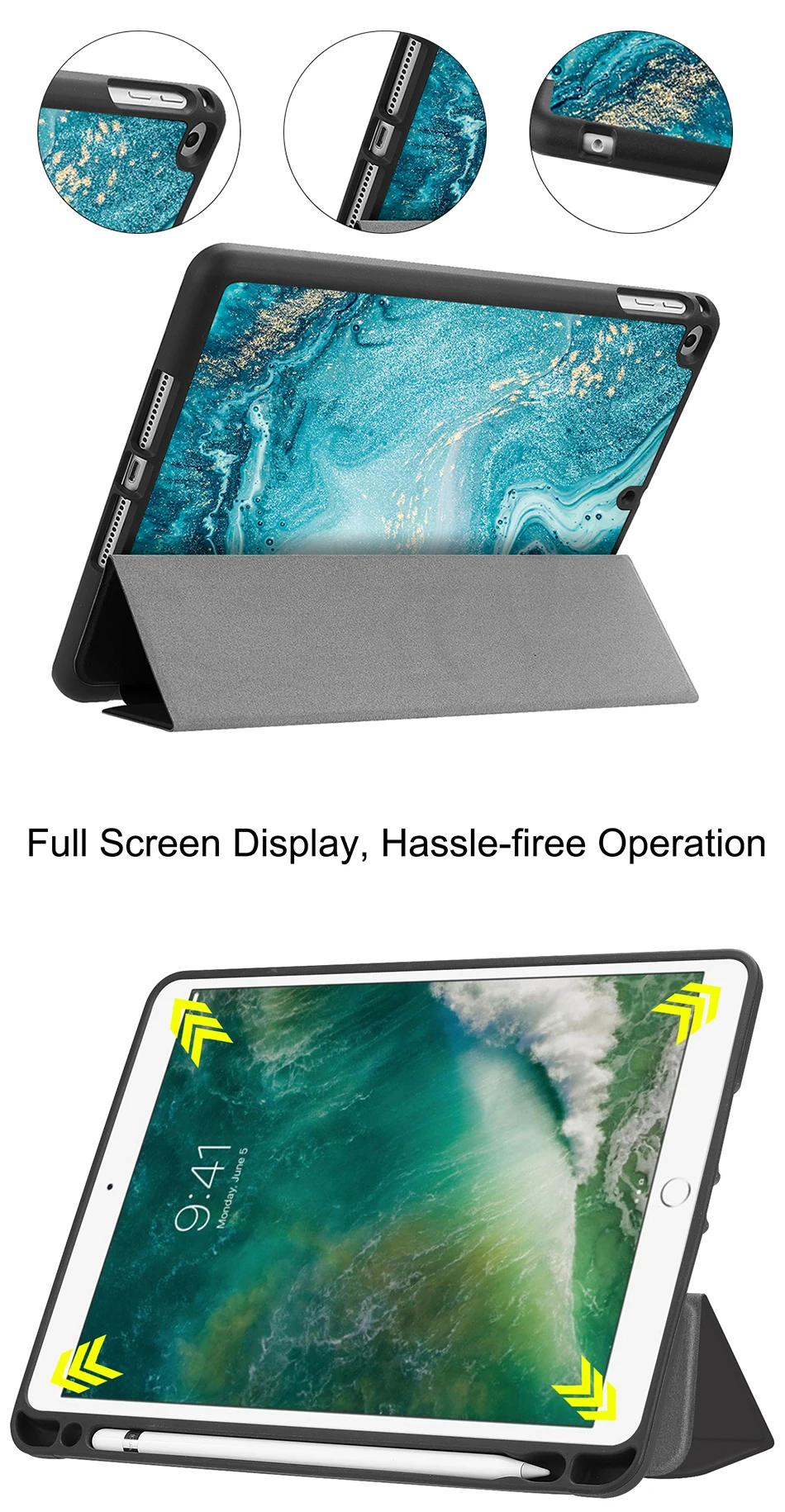Чехол MTT marble для iPad 9,7 дюймов, мягкая задняя панель из ТПУ+ откидная подставка из искусственной кожи, умный чехол для iPad Air 1 2, чехол для планшета, Fundas